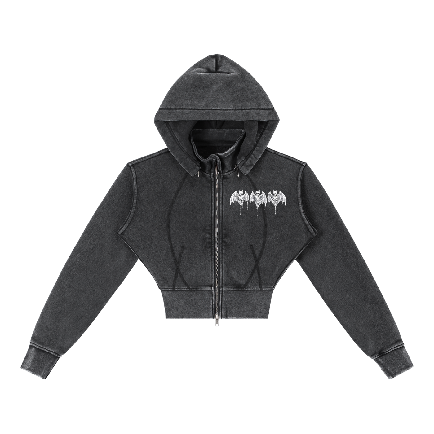 BAT QUEEN WOMENS Cropped Fleece Hoodie