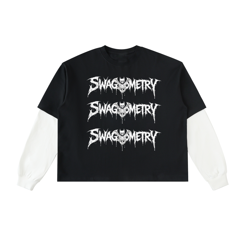 SWAGANOMETRY Layered Sleeve Cotton T-Shirt