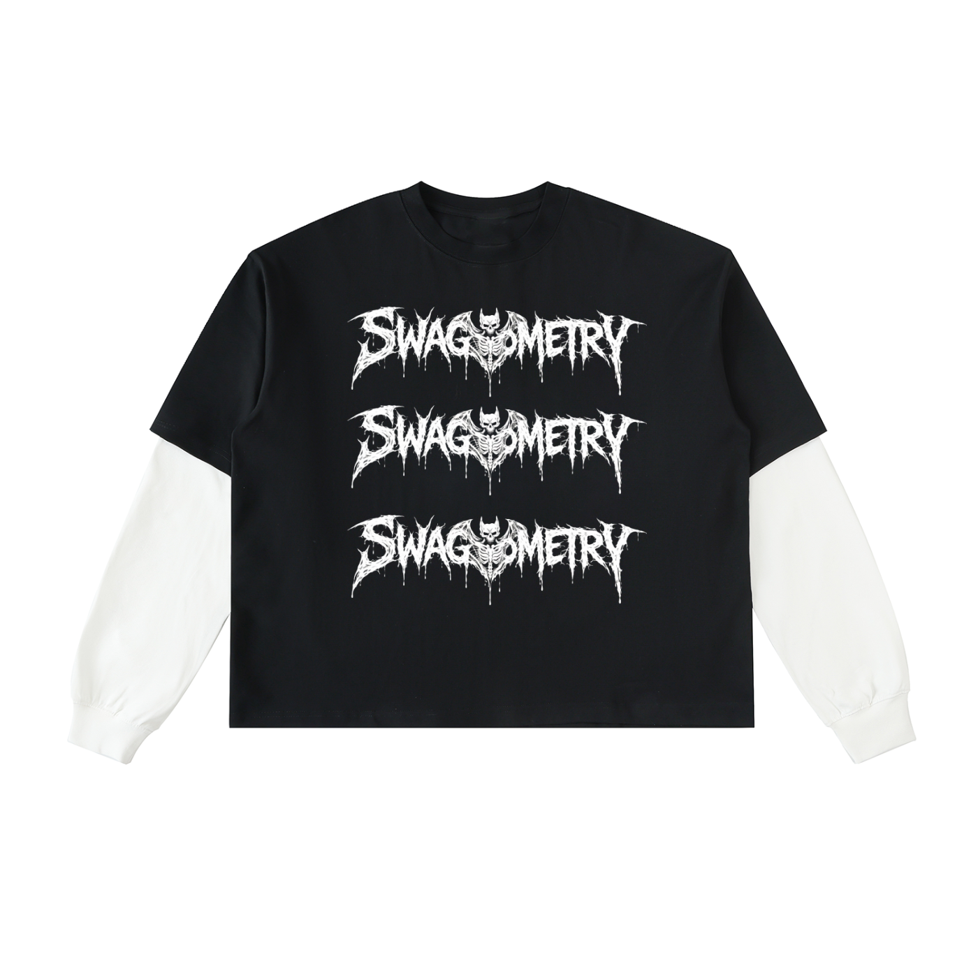 SWAGANOMETRY Layered Sleeve Cotton T-Shirt