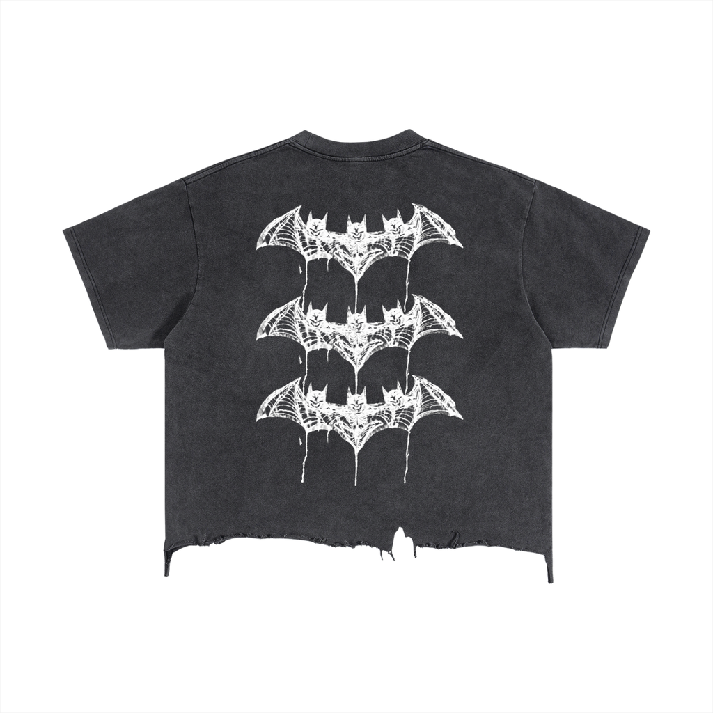 SWAG 3HEAD BAT Distressed Hem T-Shirt