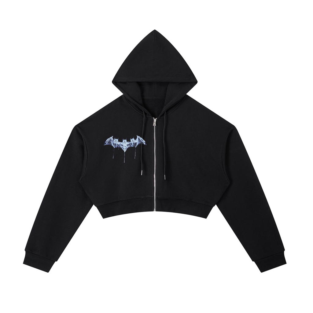BATLIFE 3HEAD BAT WOMENS Cropped Zip-Up Hoodie