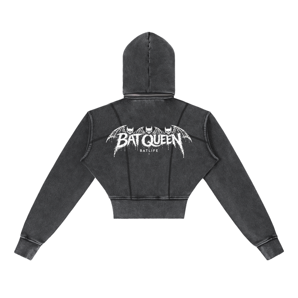 BAT QUEEN WOMENS Cropped Fleece Hoodie