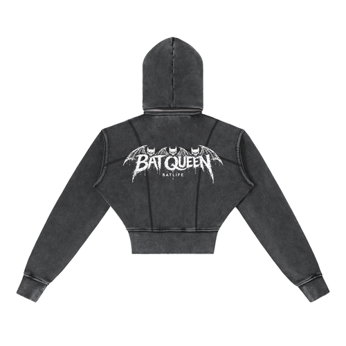 BAT QUEEN WOMENS Cropped Fleece Hoodie